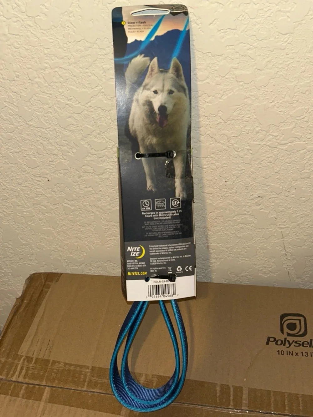 Blue Rechargeable LED Dog Leash
